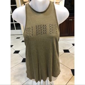 Olive Green graphic tank top